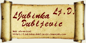LJubinka Dubljević vizit kartica